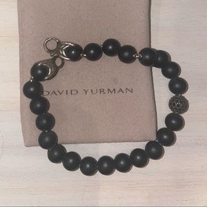 Mens spiritual beads bracelet with black onyx & diamonds